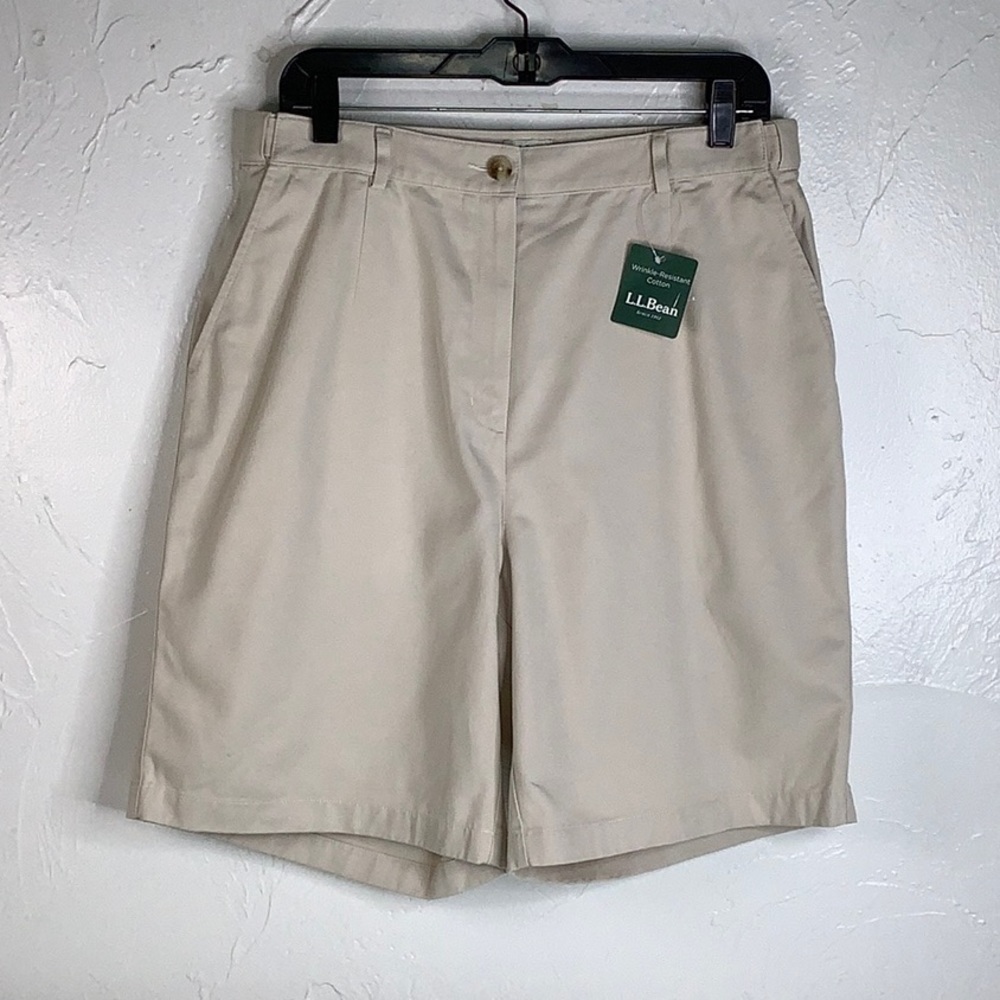 L L Bean Original fit Hidden Elastic Waist wrinkle resistant shorts SZ 14 NWT